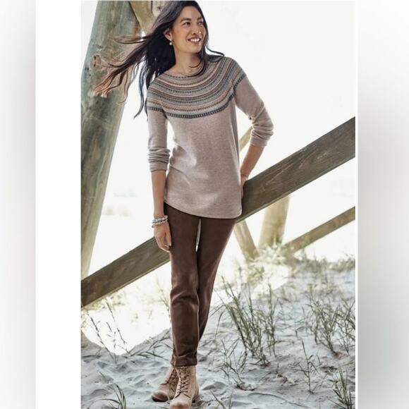 J Jill Womens Faux Suede Pants Size 10 Mocha Brown Beach Boho Contemporary Soft - Picture 1 of 15